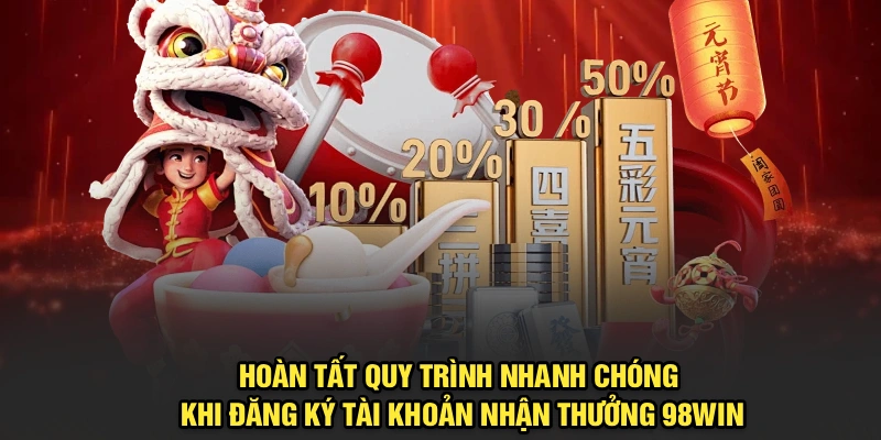 Hoàn tất quy trình nhanh chóng khi Đăng ký tài khoản nhận thưởng 98Win