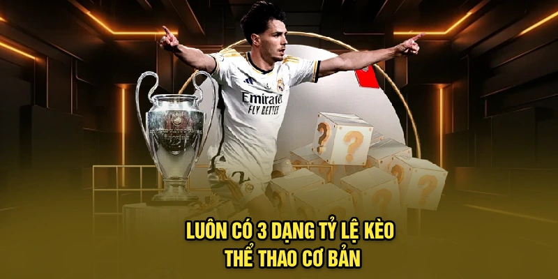 Luôn có 3 dạng tỷ lệ kèo thể thao cơ bản